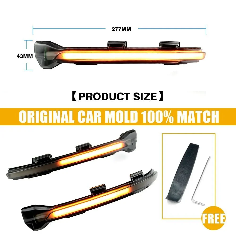 Dynamic LED Turn Signal Crystal for VW Golf MK7.5 GTI 7 7.5 R Rline GTD MKVII Mirror Light arrow