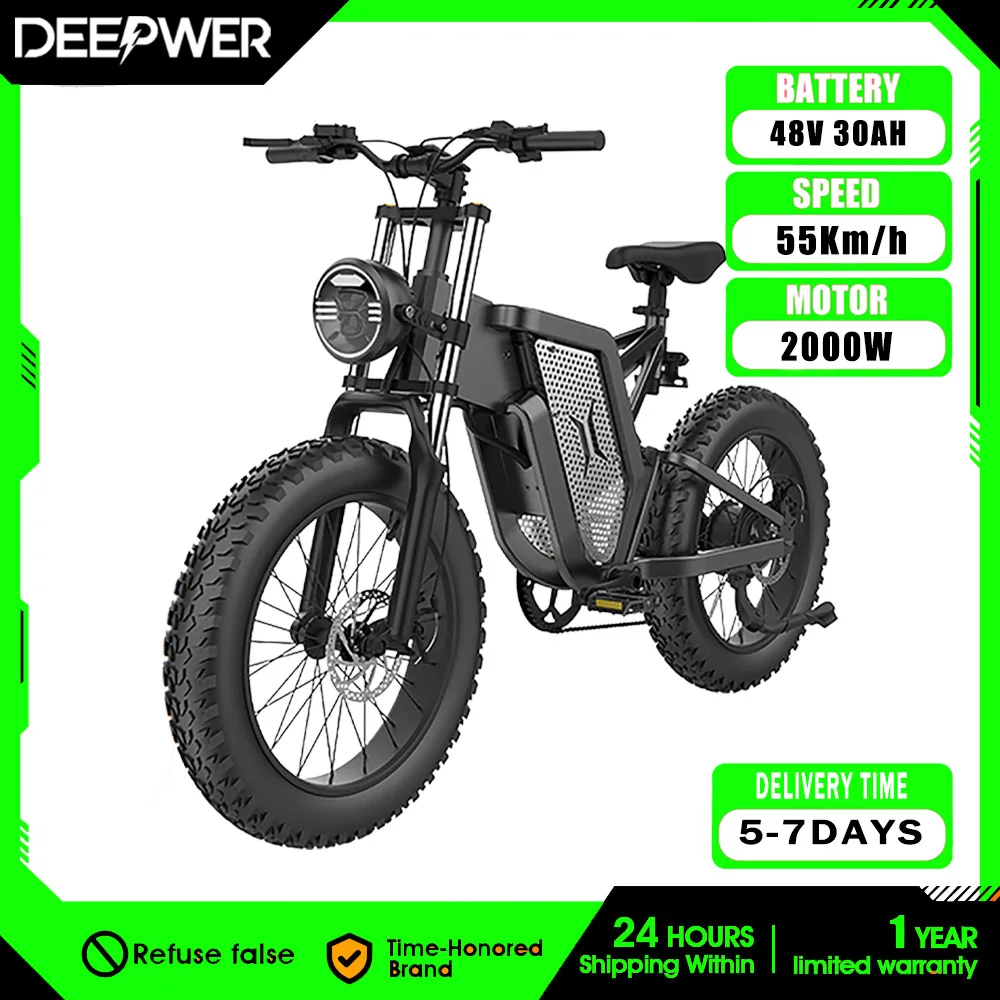 DEEPOWER X20 2000W rower elektryczny dla dorosłych 48V 30AH 20 Cal opona Ebike składane rowery