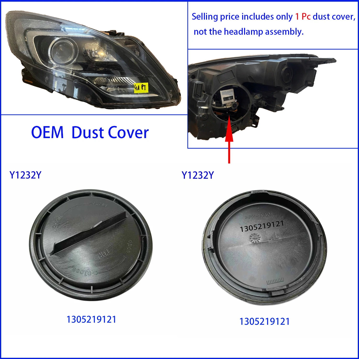 EHLTE1PcHeadlightDustcoverForOpelVauxhallZafiraBLEDBulb