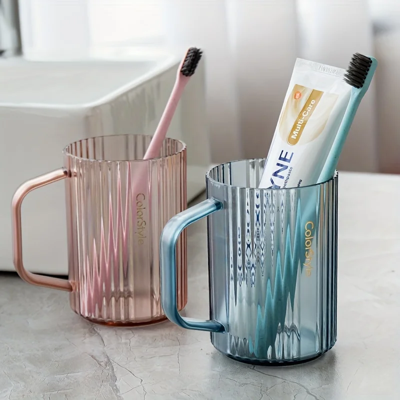 Bicchiere portaspazzolini minimalista da bagno con manico_voghion.com