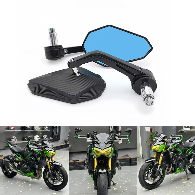 가와사키 Z400/Z650/Z900/Z1000 미러 야마하 MT03/MT07/MT09/MT10 CNC 오토바이 핸들바 엔드 미러 레트로 핸들바 팁 리어뷰 미러