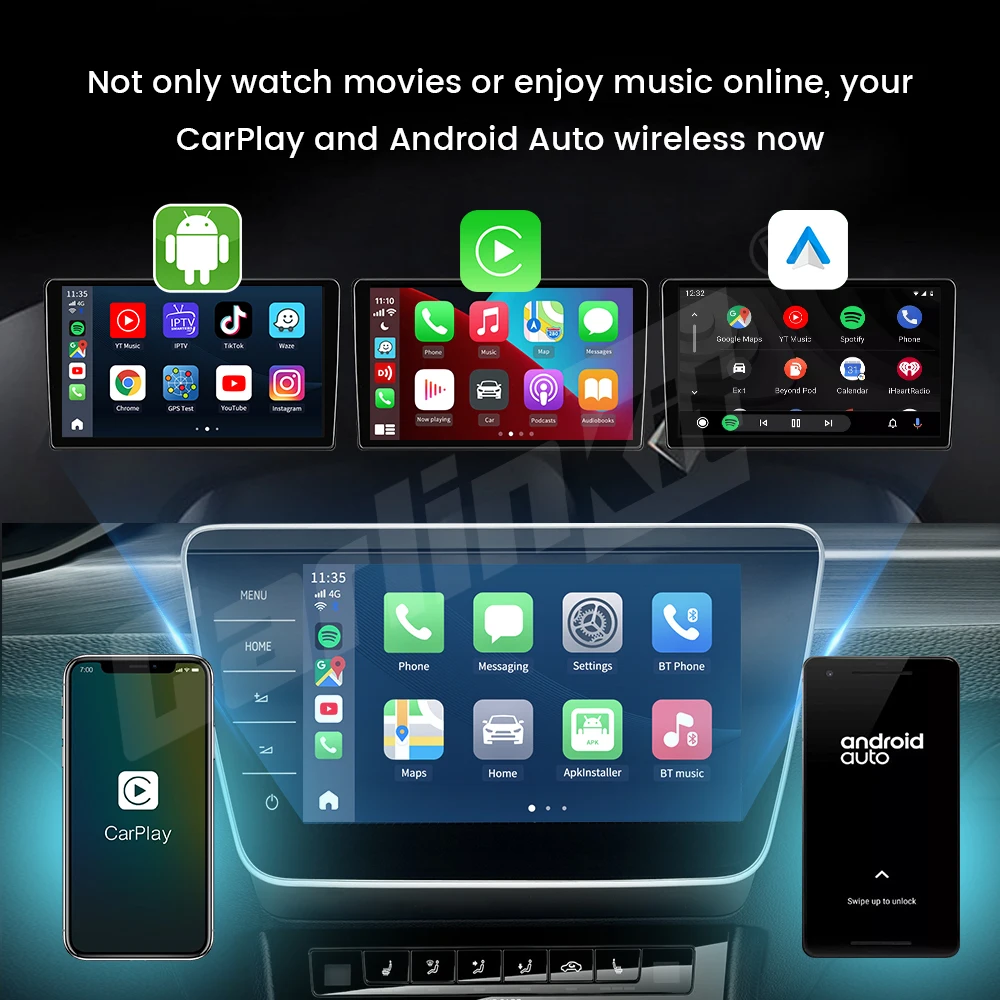 Carlinkit Android 13 Tv Box For Netflix  Spotify Wireless CarPlay  Android Auto Ultra 8+128G QCM665 4G LTE GPS Play Store - AliExpress