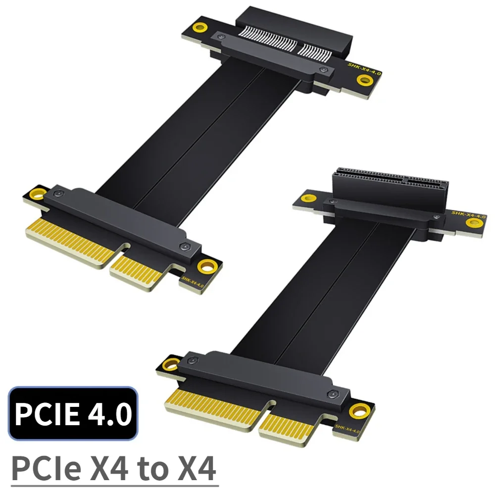 

New PCIe 4.0 x4 to x4 Extension Cable PCI Express Gen4.0 Motherboard GPU Extender Conversion Riser Gpu Card Ribbon Cable 4X-9090