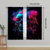 2pc,Party Curtain  Horror Skull Durable Polyester,Without Electricity Family Party Decoration Use for Holiday Portraits and 6