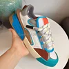 Unisex Round Toe Genuine Leather Sneakers Mixed Colors Mens Flat Breathable Lace Up Casual Shoes Spring Male Sneakers 35-46 4