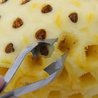 1Pc Stainless Steel Pineapple Eye Peeler Fruit Vegetable Seed Remover Strawberry Huller Fruit Peeler Tweezers Kitchen Tool 3