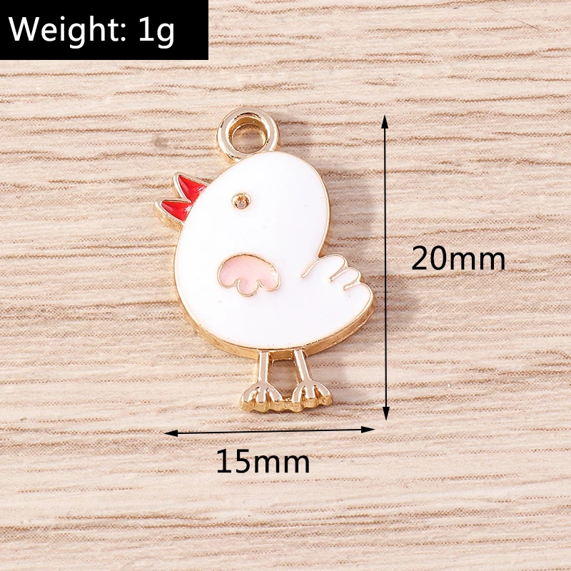 10 Stück 15 x 13 mm Cartoon-Tier-Charms, Emaille, Rinder-Charms, Anhänger für Schmuckherstellung, Halsketten, Ohrringe, DIY-Bastelzubehör – Detail 9