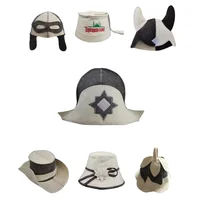 Natural wool felt sauna hat cap russian banya hat for men and women 1