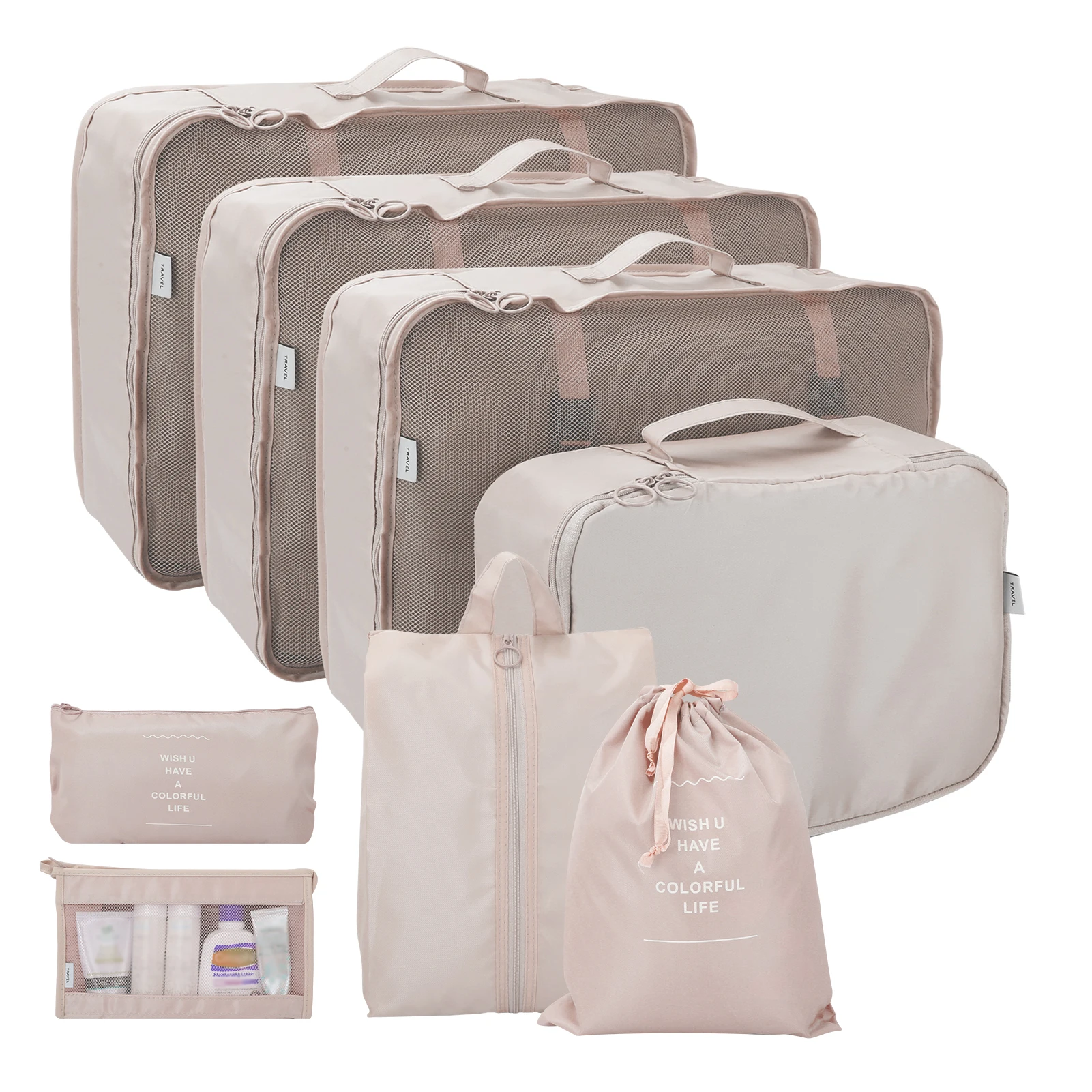 Travel Packing Cubes Set - Waterproof Luggage Organiser Bags