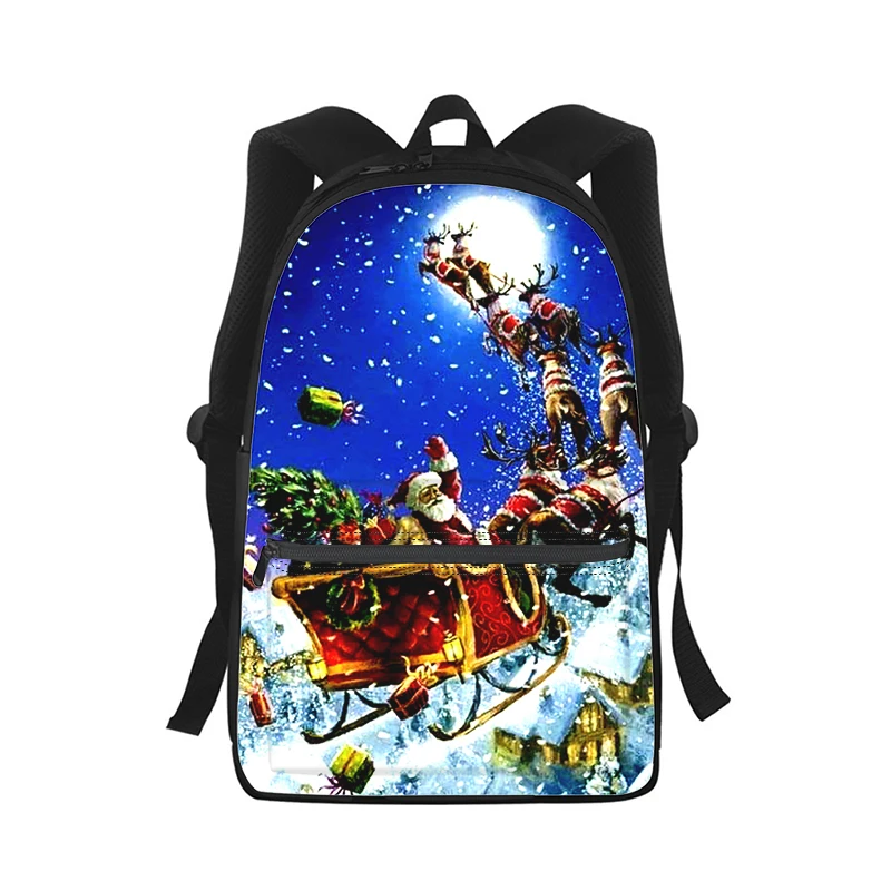 Christmas Santa Claus Men Women Backpack 3D Print Fashion Student School Bag Laptop Backpack Kids Travel Shoulder Bag women backpack 2021 fashion female backpack canvas travel school bag for teenage girls college laptop shoulder bags