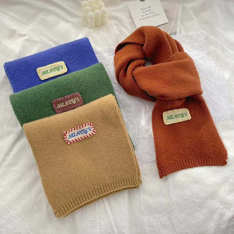 

Новинка, Женская Толстая шаль, шарф, зимние теплые модные однотонные шарфы из пашмины, длинные женские шарфы