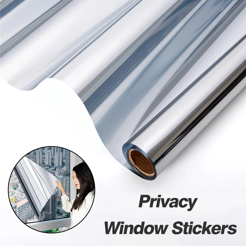 Window Film Wall Sticker Mirror Wall Sticker Window Stickers One Way Mirror Sticker Wall Adhesive Mirror Sticker Window Privacy Film Light Blocking Shading Galss Film Heat Insulation Films