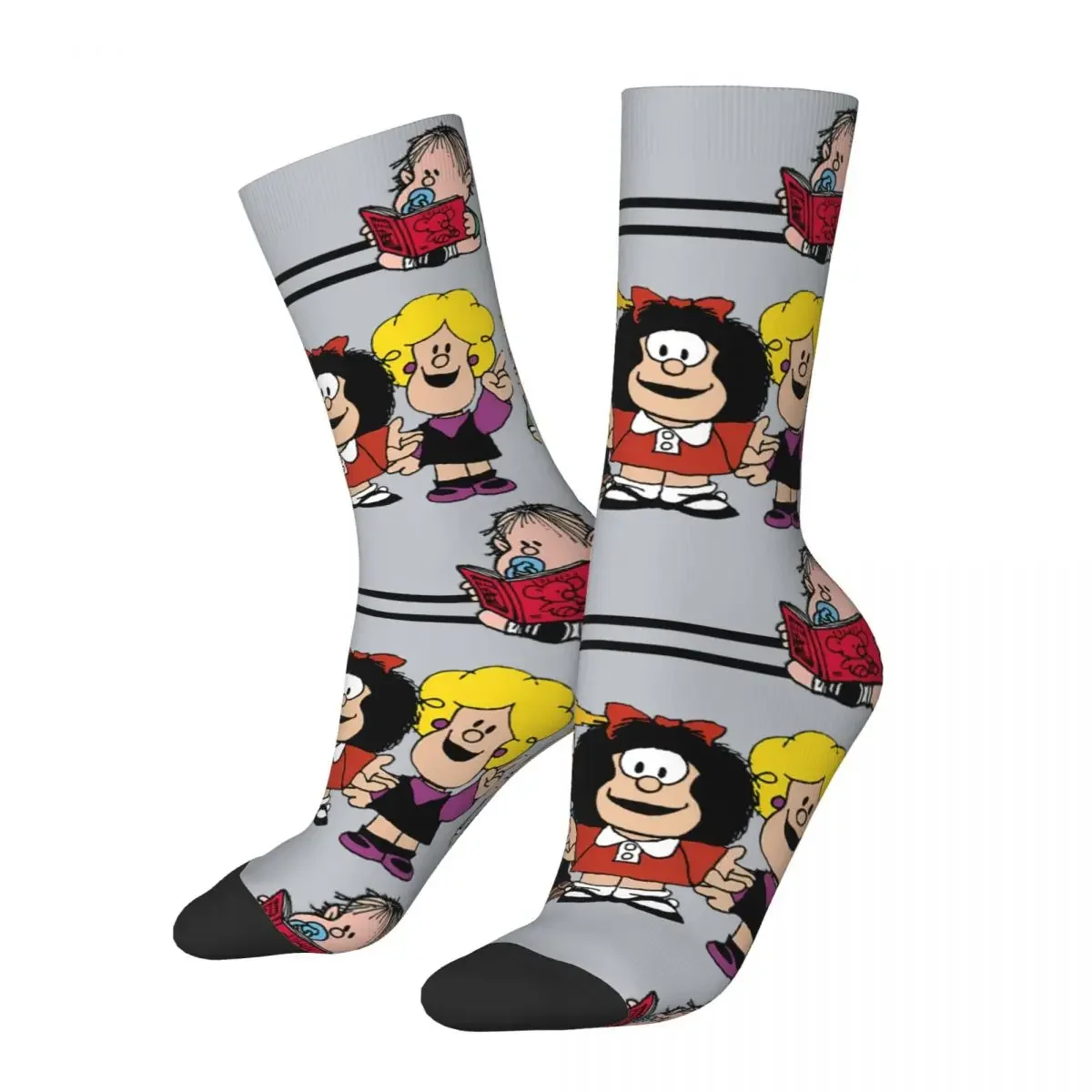

Носки Mafalda мужские в стиле ретро, забавные короткие штаны с мультяшным принтом в уличном стиле, подарок для друзей