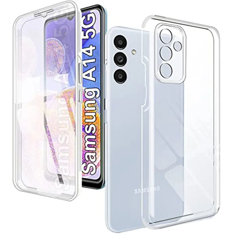 Funda De Silicona Dura Antigolpes Samsung Galaxy A14 5G/A146 Transparente  Con Protector De Cámara