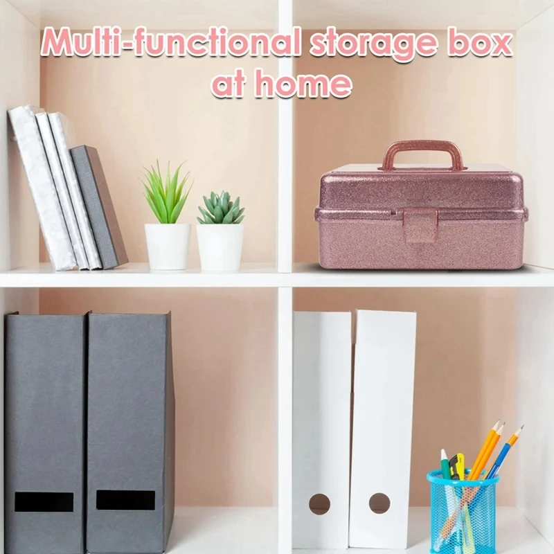 3 Layer Sewing & Craft Organizer Box With Handle - Clear Tackle Box For Art Supplies & Tools