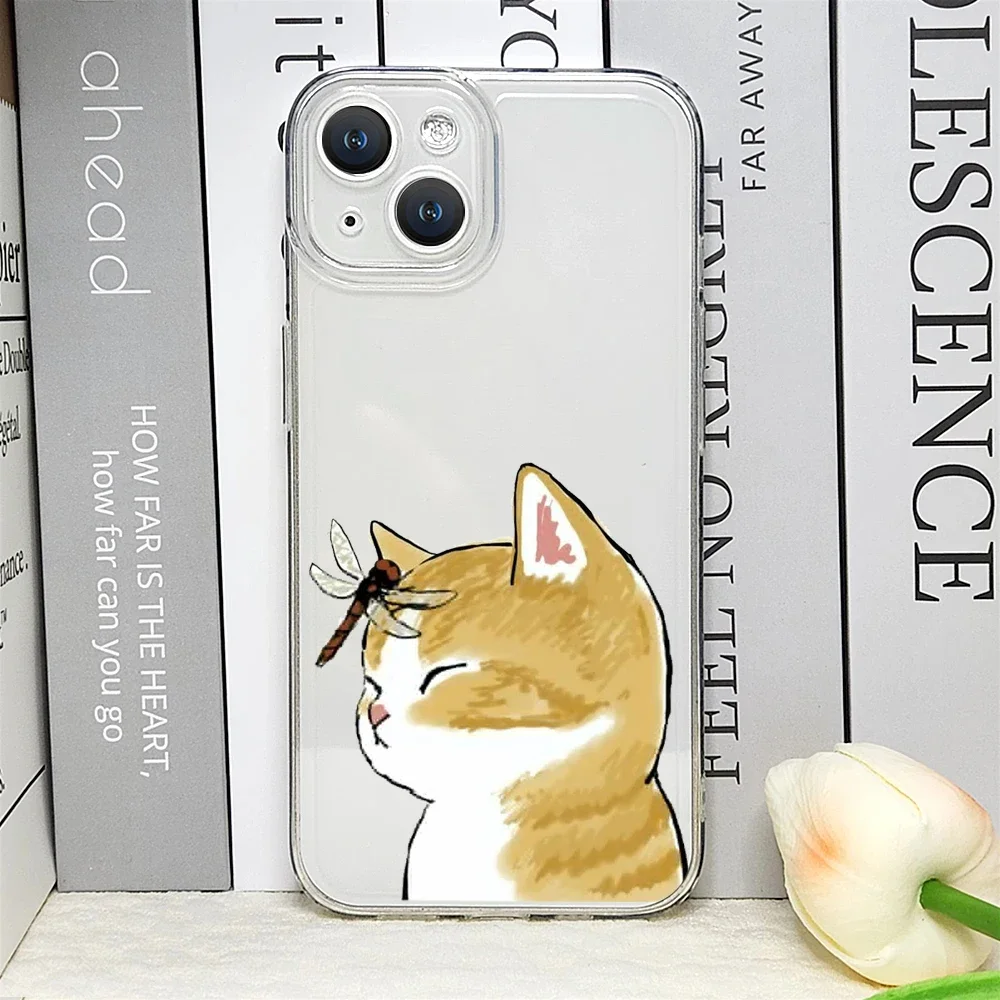 Charming Cartoon Cat Couple Shockproof Phone Case Cover