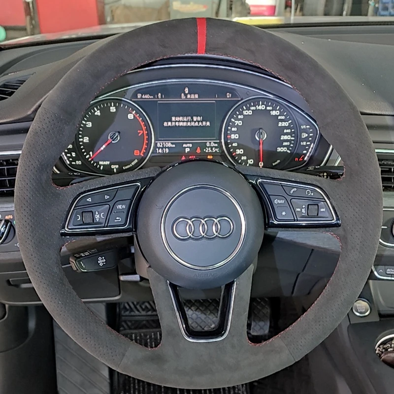Per Audi A1 (8X) Sportback A3 (8V) A4 (B9) Avant A5 (F5) Q2 Treccia Coprivolante Per Auto Accessori Per Auto In Pelle Scamosciata