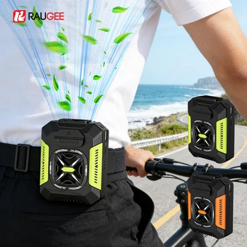 Waist Fan Portable Outdoor Hanging Neck Fan Mini Waist Neck Fan Air Clip Shirt Fan Personal USB Belt Cooling Fan 5000Mah 3 Gear 1