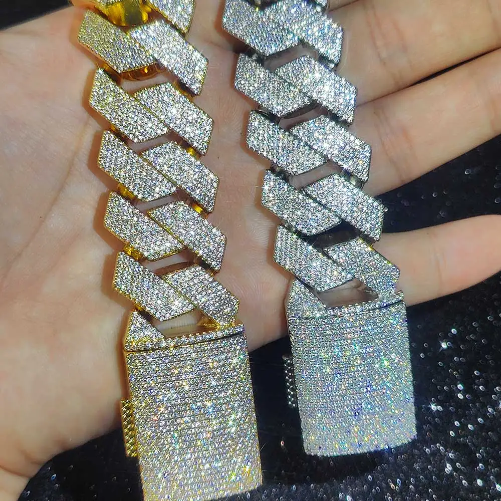 Hip Hop Jewelry High Quality Diamond Necklace 25mm 6 Rows CZ