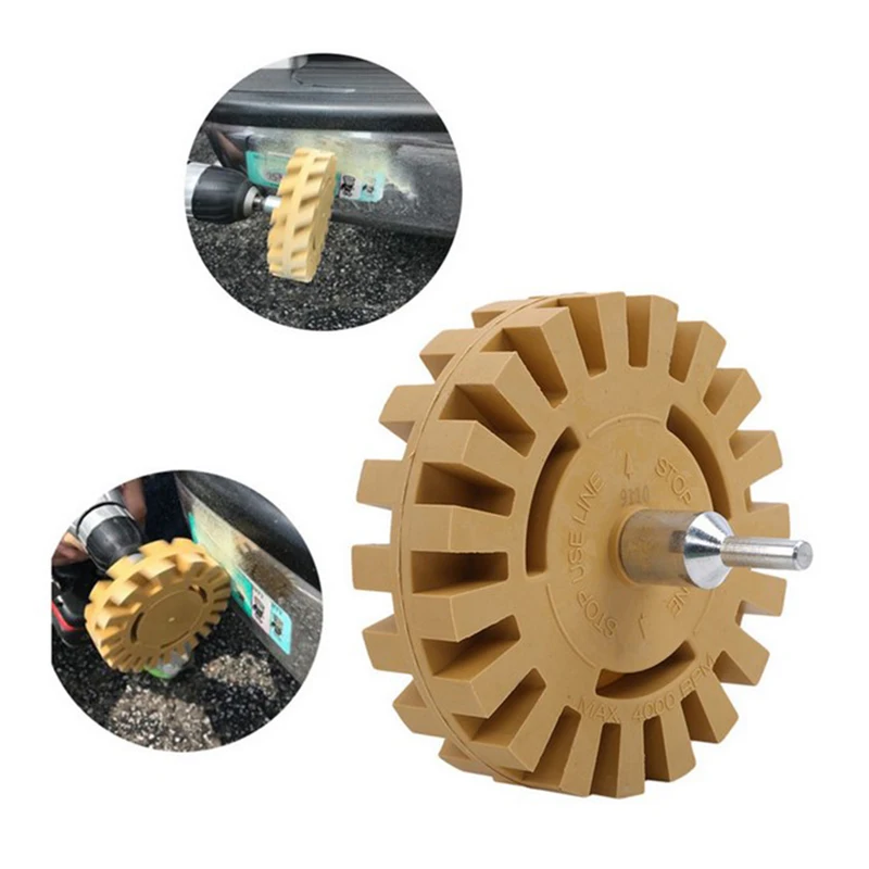 

1PC Rubber Eraser Wheel Sticker Decal Caramel Pneumatic Removal Car Accessories