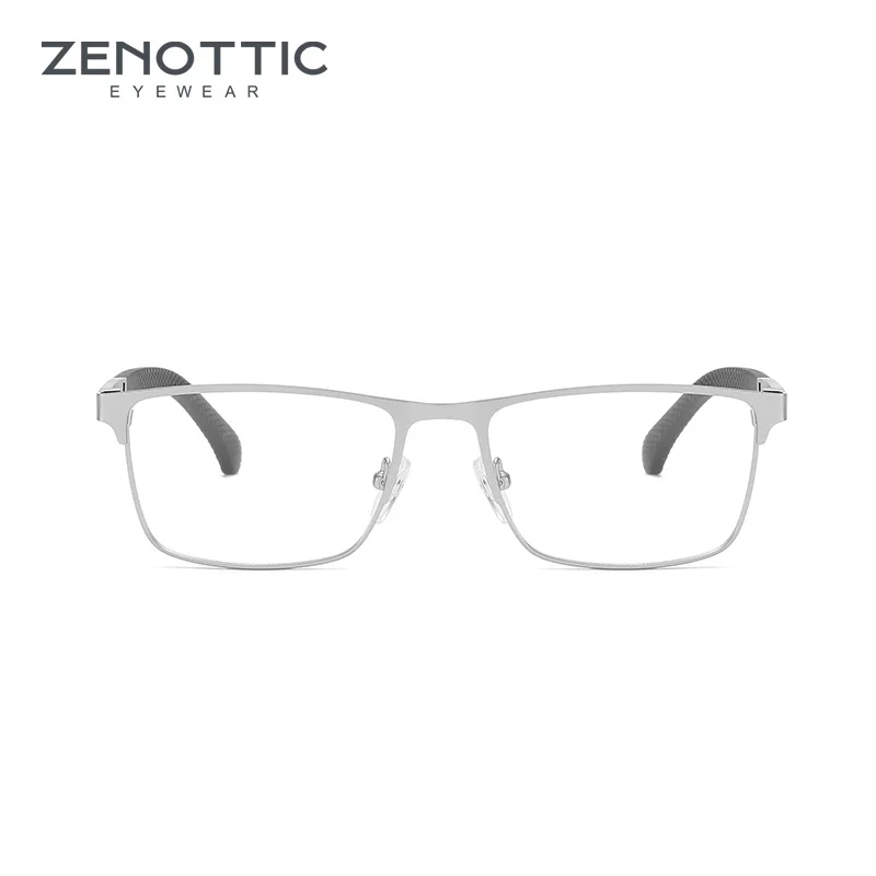 

ZENOTTIC Design 2023 Square Optical Glasses Frame With Carbon Fiber Legs Men Eyewear Non-Prescription Clear Lens Eyeglasses