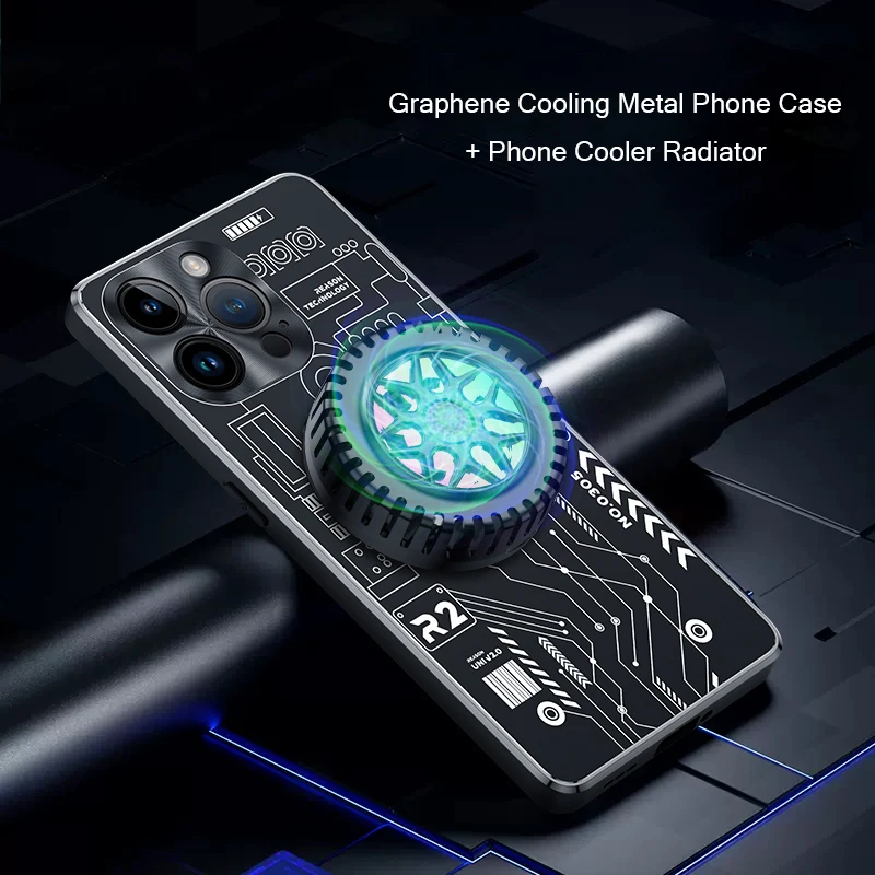 

Графиновый охлаждающий чехол для телефона iphone 14 13 12 11 Pro Max plus, Охлаждающий радиатор для телефона с металлическим корпусом