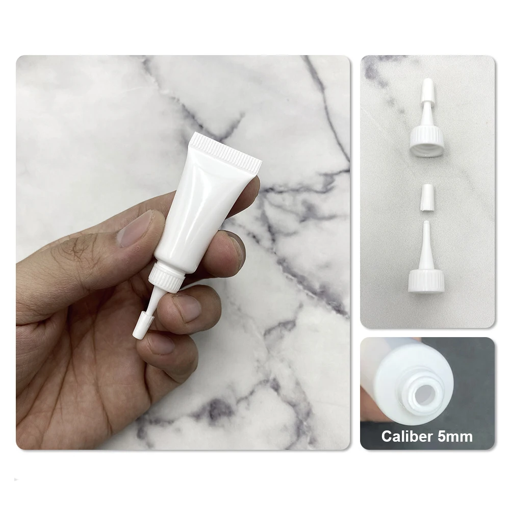 50Pcs Industrial Cosmetic Soft Tubes Lubricant Water-based Paint Fishing Rod Gear Oil Painting Pigment Squeezed Empty Bottles