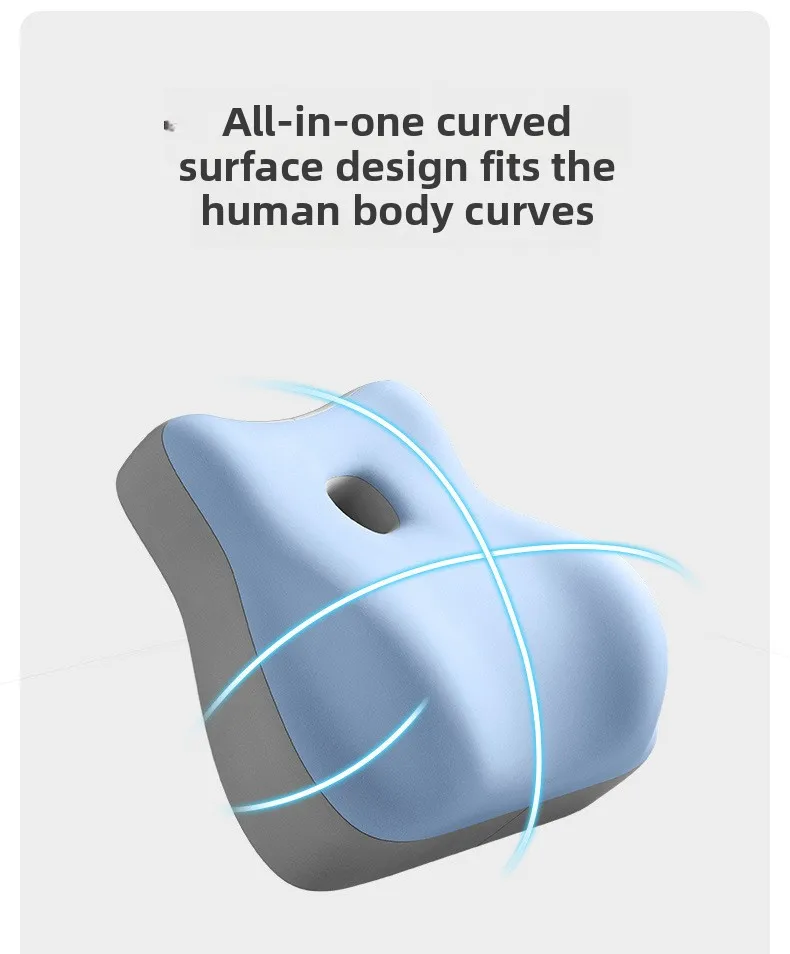 Lumbar Support Cushion Office Chair Pillow Backrest Cushion for Long Sitting Dorm Bed Back Pain Relief Breathable Mesh Fabric