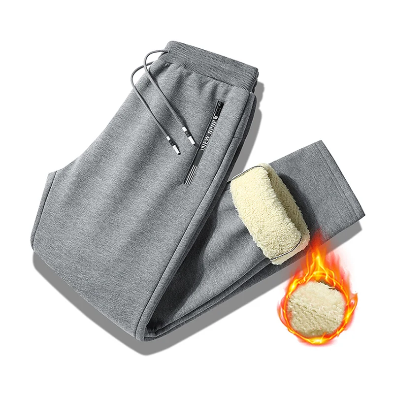 Winter Cotton Cashmere Pants Men\'s Thick Warm Casual Tracksuit Pants Men\'s Pants Large Size Warm Fashionable Jogging Pants Men