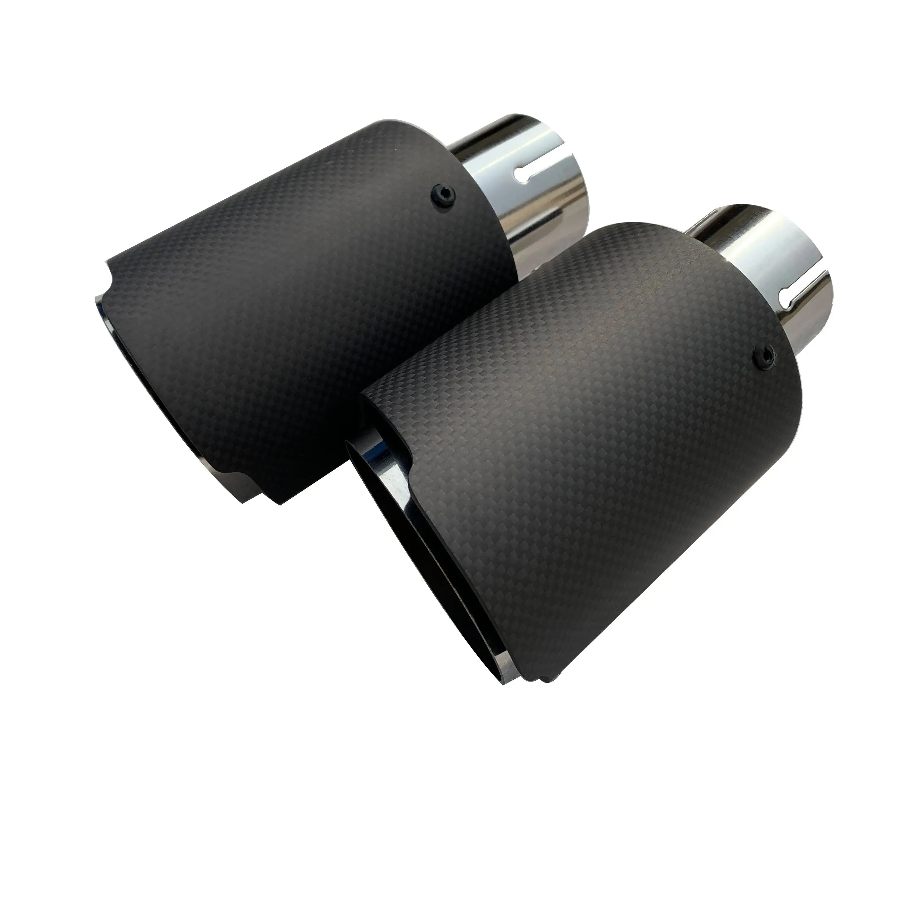1Pc Automobile Universal Exhaust Pipe Silencer Carbon Fiber Tail Throat Decoration Exhaust Pipe Tail Pipes