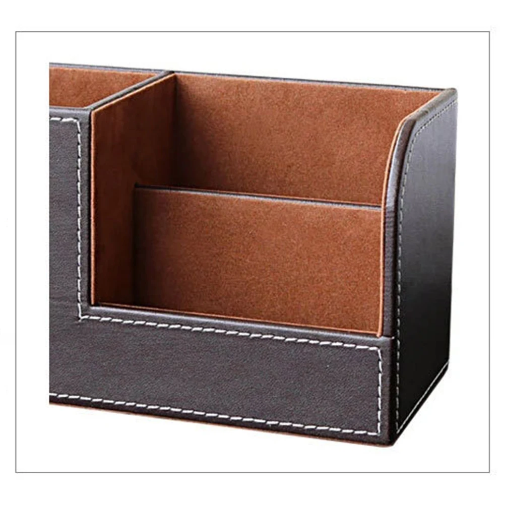 Home Office Wooden Struction Pen Holder Desk Stationery Organizer Storage Box Pen/Pencil ,Cell Phone Business Na 4
