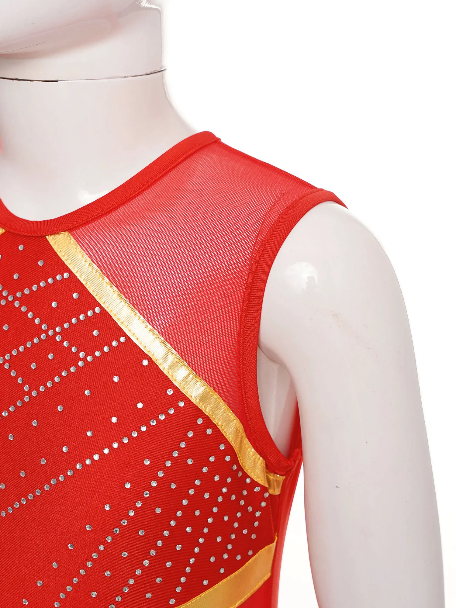 Children Dance Leotards Kids Girls Gymnastics Leotard Keyhole Back Patchwork Sleeveless Figure Skating Bodysuit with Shorts for Ballet Dance Jumpsuit