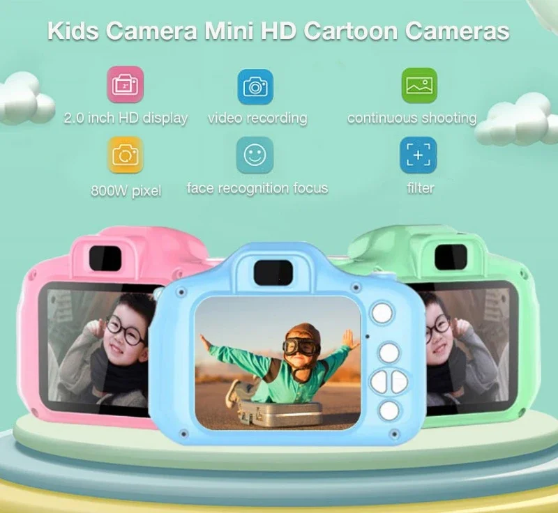 Description Picture 4 of itemMini Children Camera X2 Digital Vintage Camera Educational Toys Kids Projection Video Camera Outdoor Photography Toy Gifts