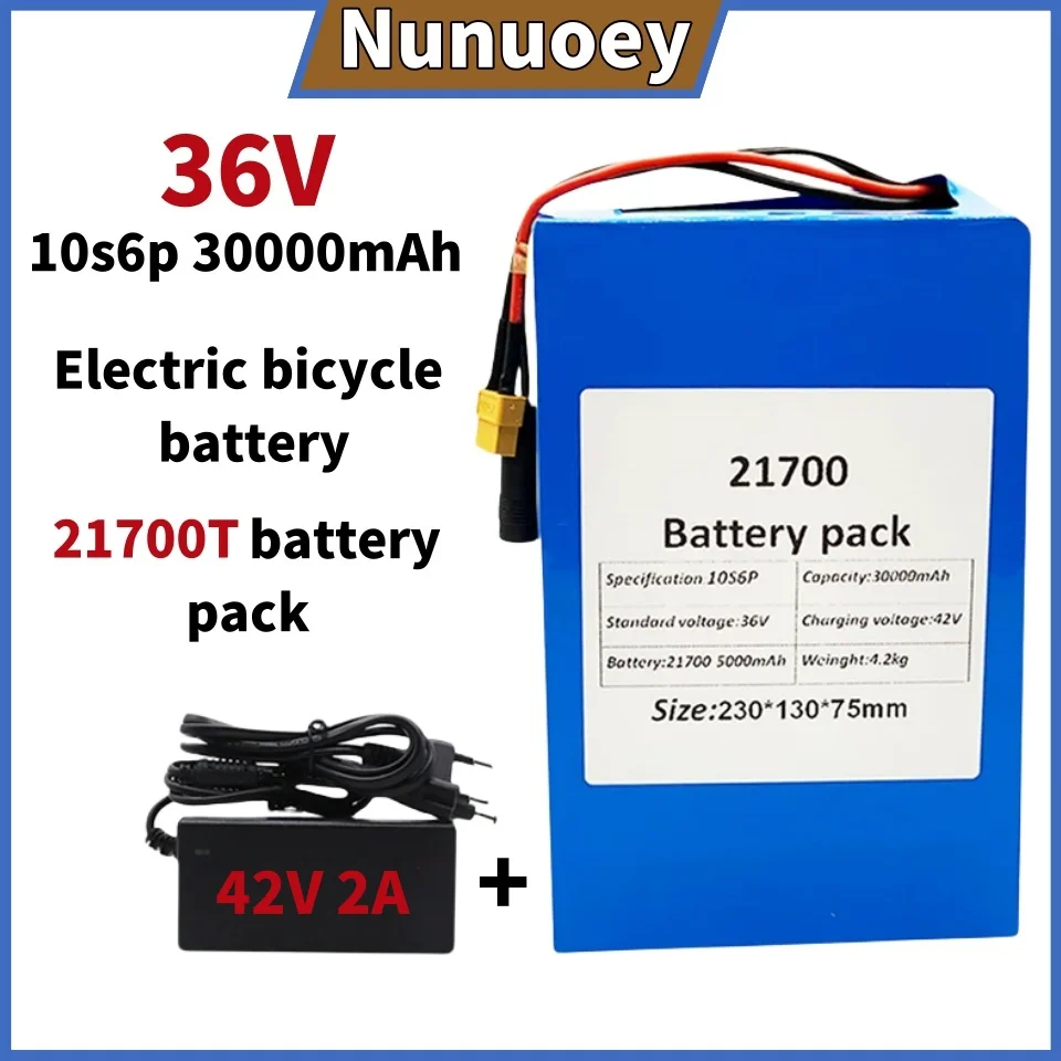 

36V 30ah 21700 10S6P Electric Bicycle Battery 36V 30000mAh 1000W Lithium Battery Built-in 20A BMS Electric Bikes Motor