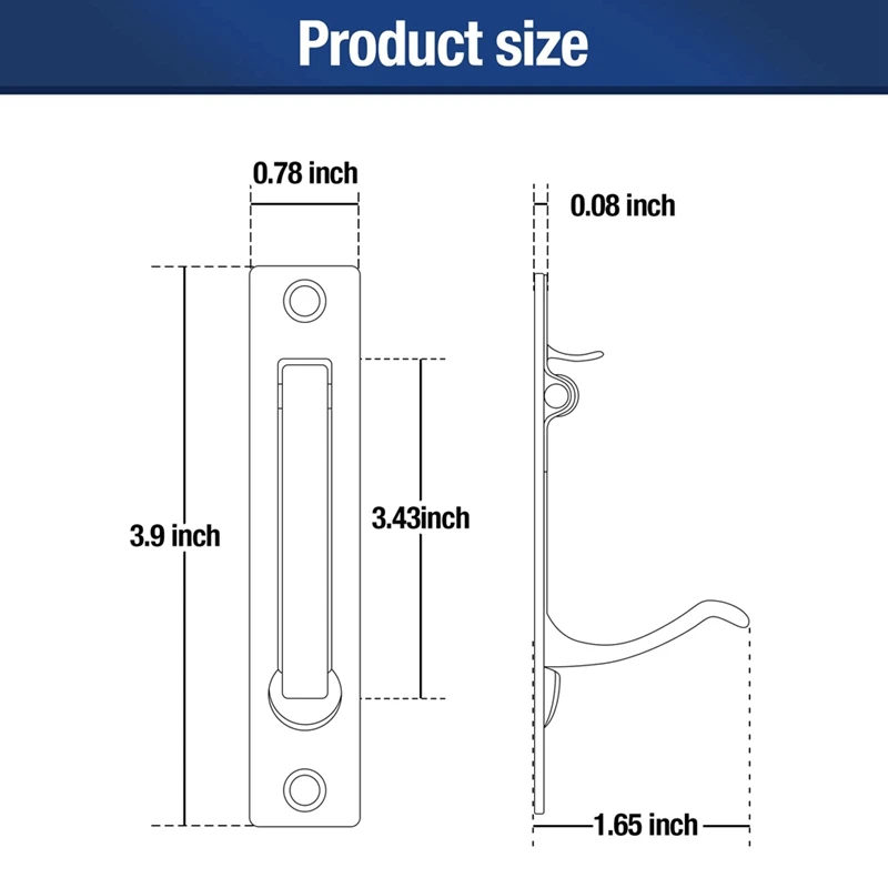 Door Handles 2 Pack Pocket Door Pull Solid Pocket Door Flush Edge Pull Handles In Matte Black