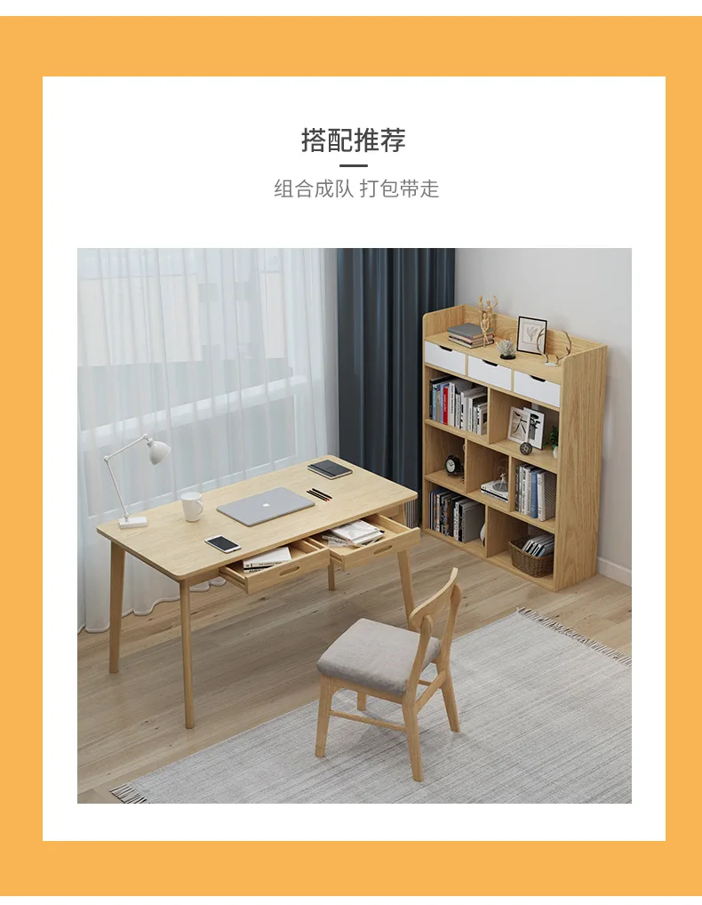 Description Picture 3 of itemHome Office Desk Wooden Computer Desk Sturdy School Small Writing Study Table Students Desk with Drawers