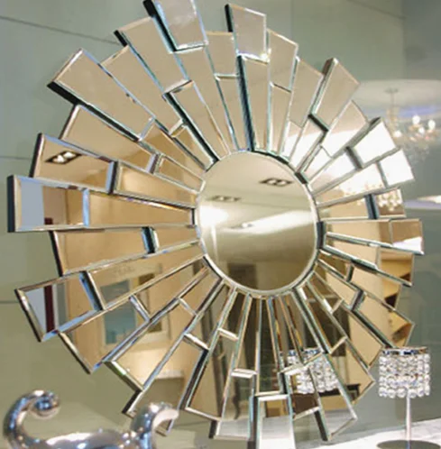 

Home Decorative Round Wall Mirror Glass Bathroom Venetian Art Deco Mirrors