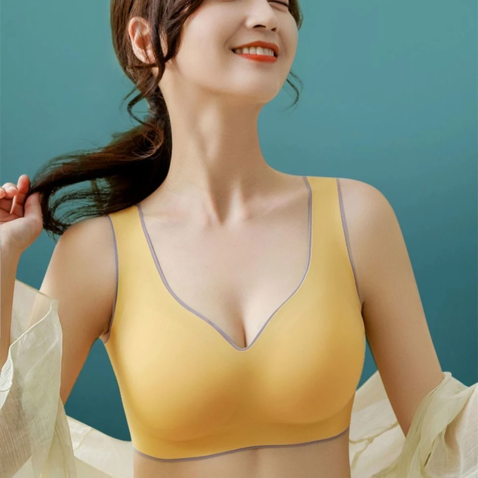 Women lingerie bra Women Sexy Bras Ice Silk Intimates Push Up Underwear Thin Beauty Back Bralette Emulsion Pad Sleep Sports Lingerie