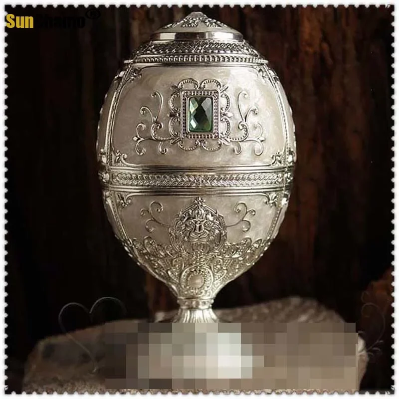 유럽 스타일 프레스 자동 이쑤시개 상자 장식, 창의적인 선물 캔, 금속 계란 모양 배럴, 작은 장식 항아리