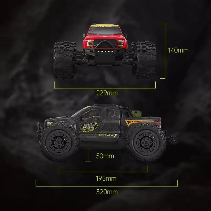 Rlaarlo 1/14 Gladiator Rc Car Off Road 4x4 Truck Brushless 100km/H Speed Car Battery And Color Screen Remote Control Parts 5