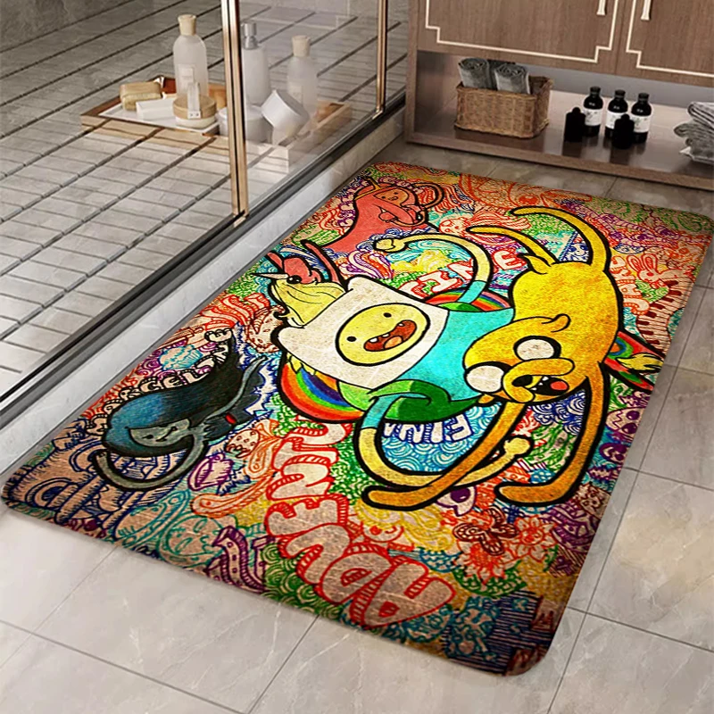 

Non-slip Kitchen Mat Adventure Time Entrance Carpet Home Custom Cute Rug Bath Mats Carpets Living Room Rugs Foot Prayer Bathroom