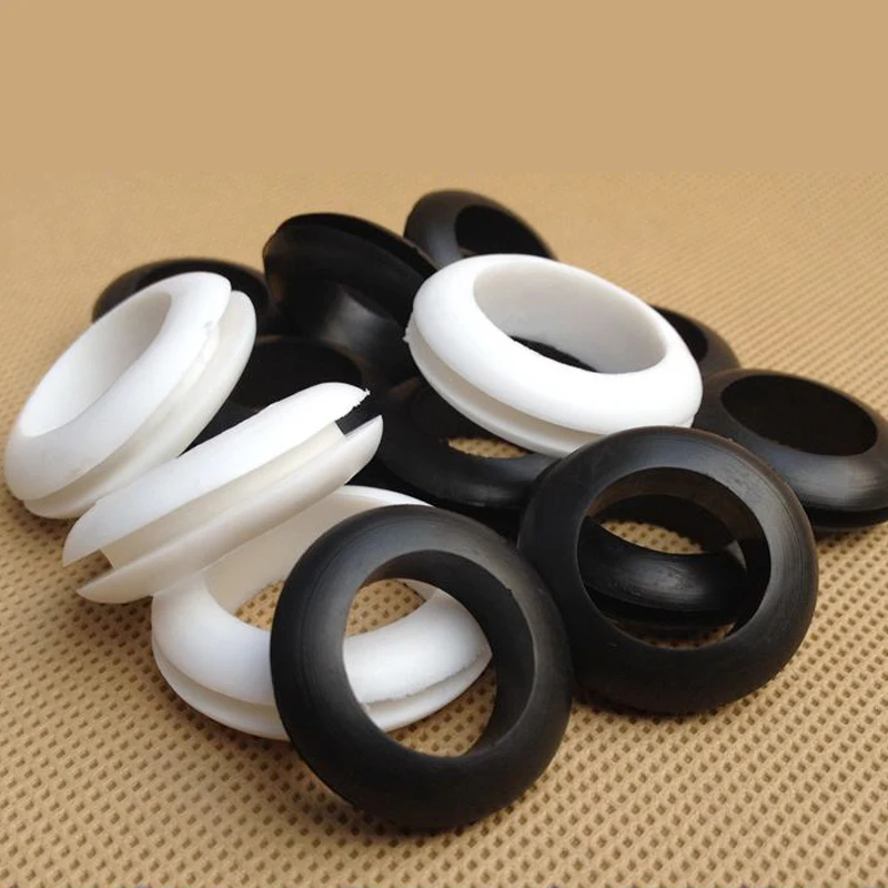 Black Rubber Double Sided Protective Coil Out Hole Wire O-ring Distribution Box Through Wire Ring Seal Ring Grommets Cable3~80mm images - 6
