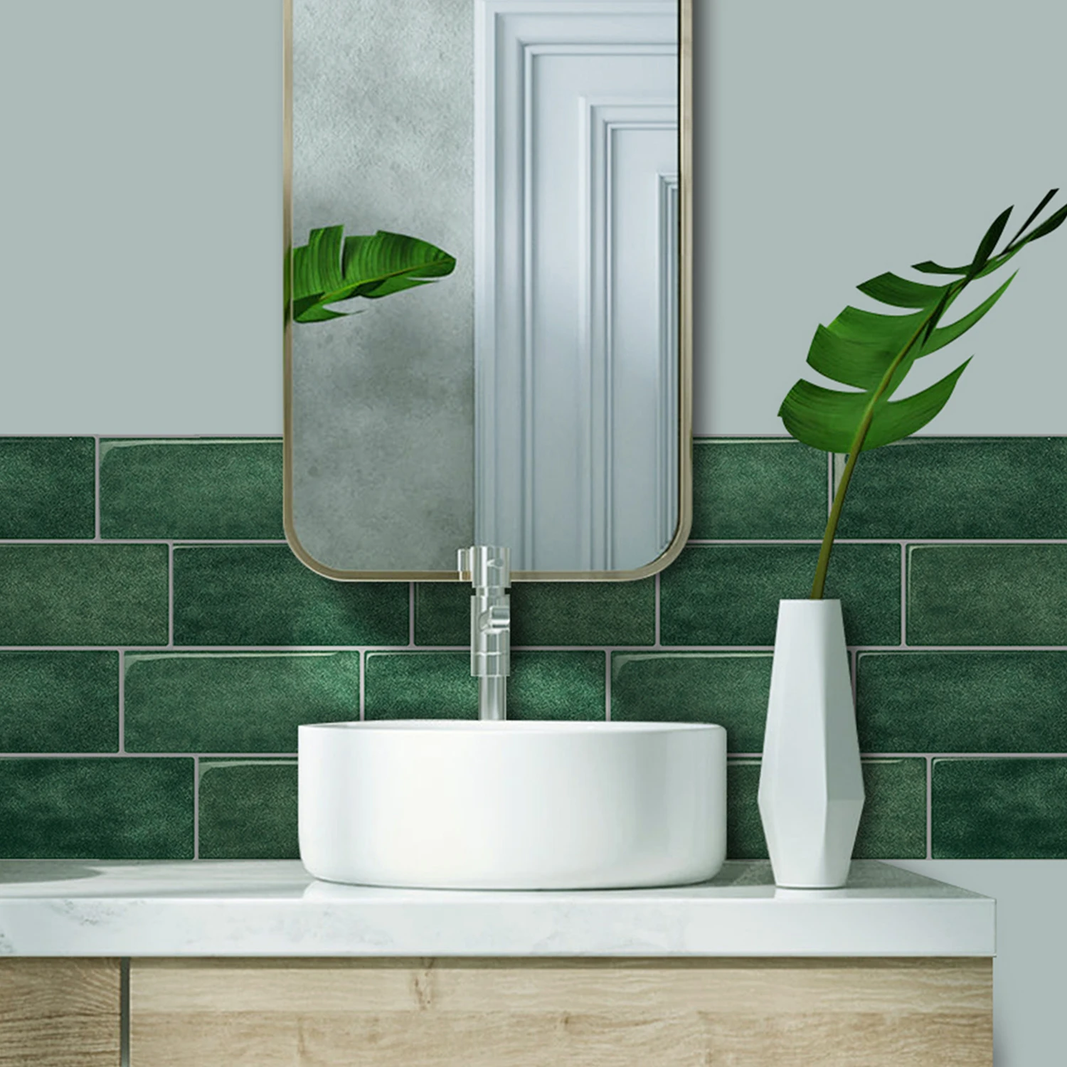 Large Waterproof 3D Peel & Stick Subway Tile Wallpaper