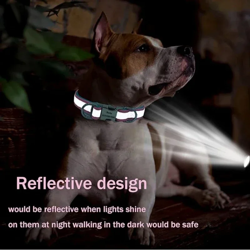 Adjustable Reflective Personalized Dog Collar - Image 4