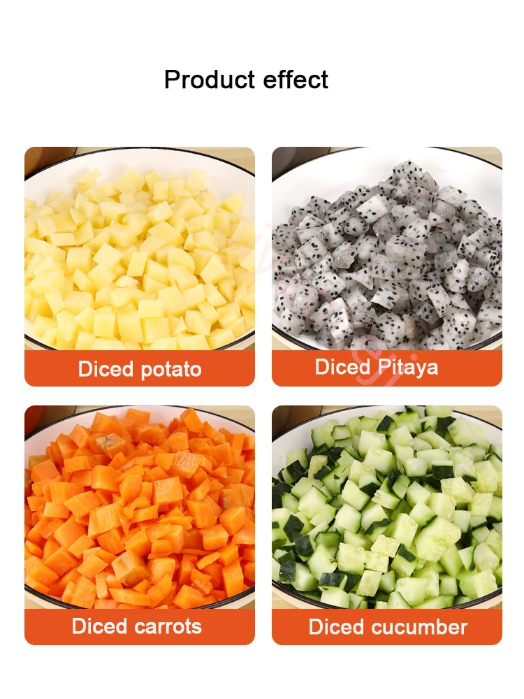 Automatic Vegetable Cube Cutting Machine Household Carrot Onion Radish Potato Dicing Machine Cucumber Cutter 6