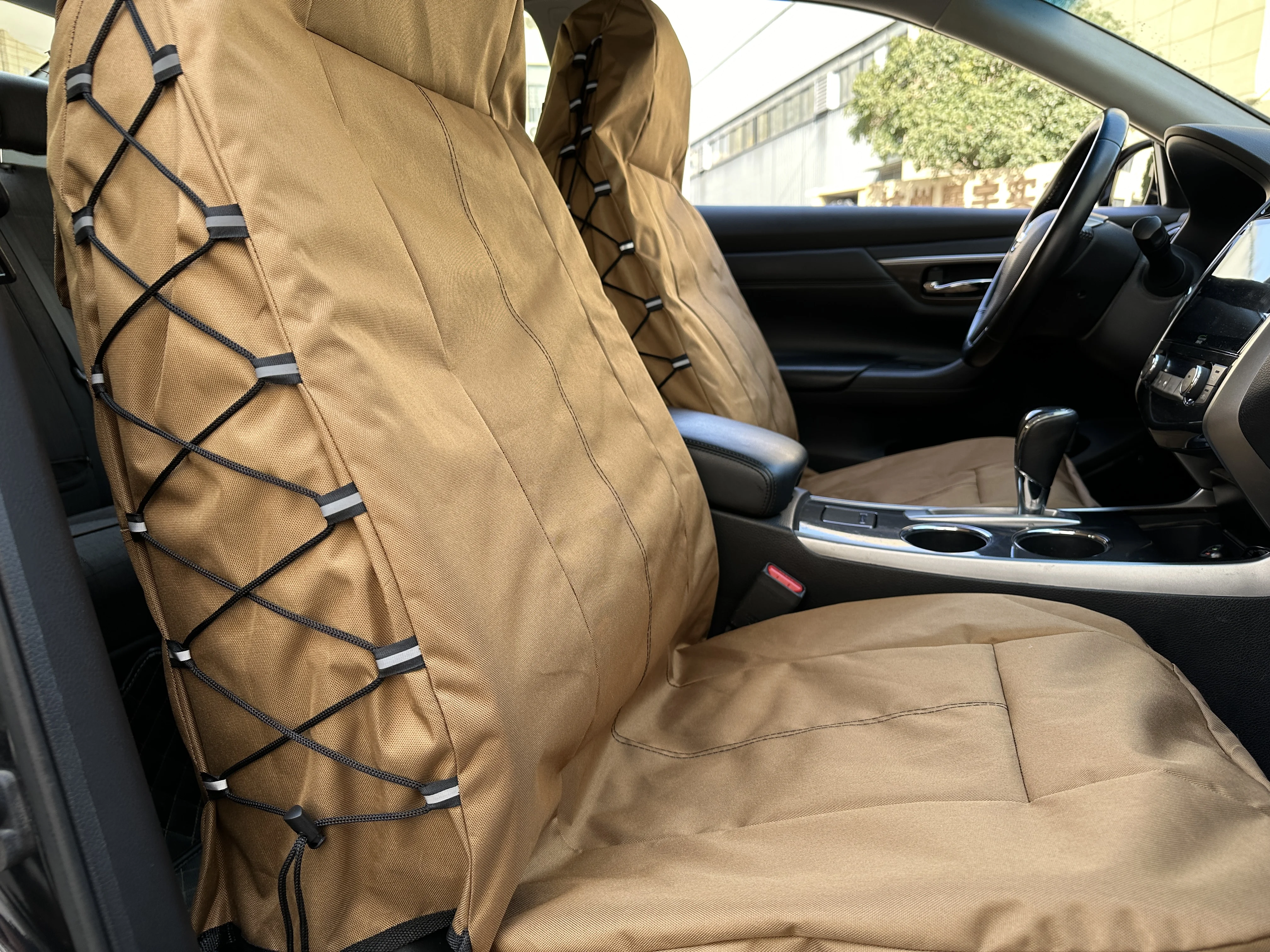 DASHENGFANG Housses De Siège De Voiture,pour Jeep Wrangler III Open Off-Road (2007-2011) Nonslip Confortable,Protecteurs De Siège Interieur,Avant Et Arrière Housses Siège,Front Row 2pcs Black