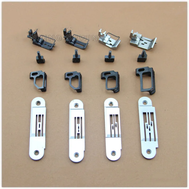 JUKI MH380 Gauge Set For 2 Needle Chain Stitch Needle Plate Presser Foot Needle Clamp Industrial  Sewing Machine Accessories 5