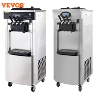 Machine à glace molle commerciale VEVOR 2200W à pré-refroidissement, 3 saveurs, pour snack-bars et cafés, machine à glace molle verticale 2+1 saveurs 1