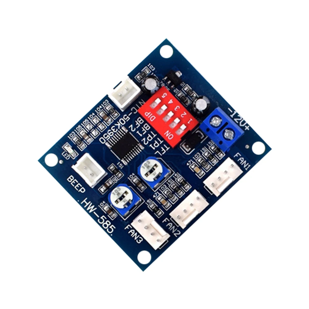 HW-585 3채널 DC 12V PWM 속도 온도 컨트롤러 4선식 팬 온도 조절기
