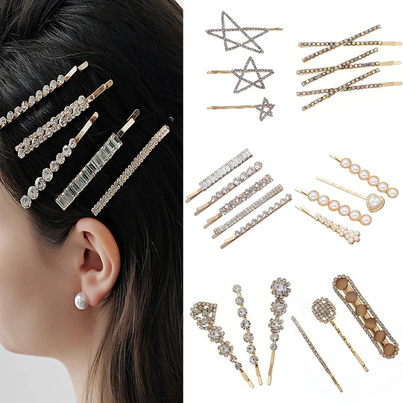 Pasador De Pelo Con Strass Y Perlas - Clip Brillante Para Novias, Bodas, Fiestas, Regalo Para Mujeres Y Niñas
